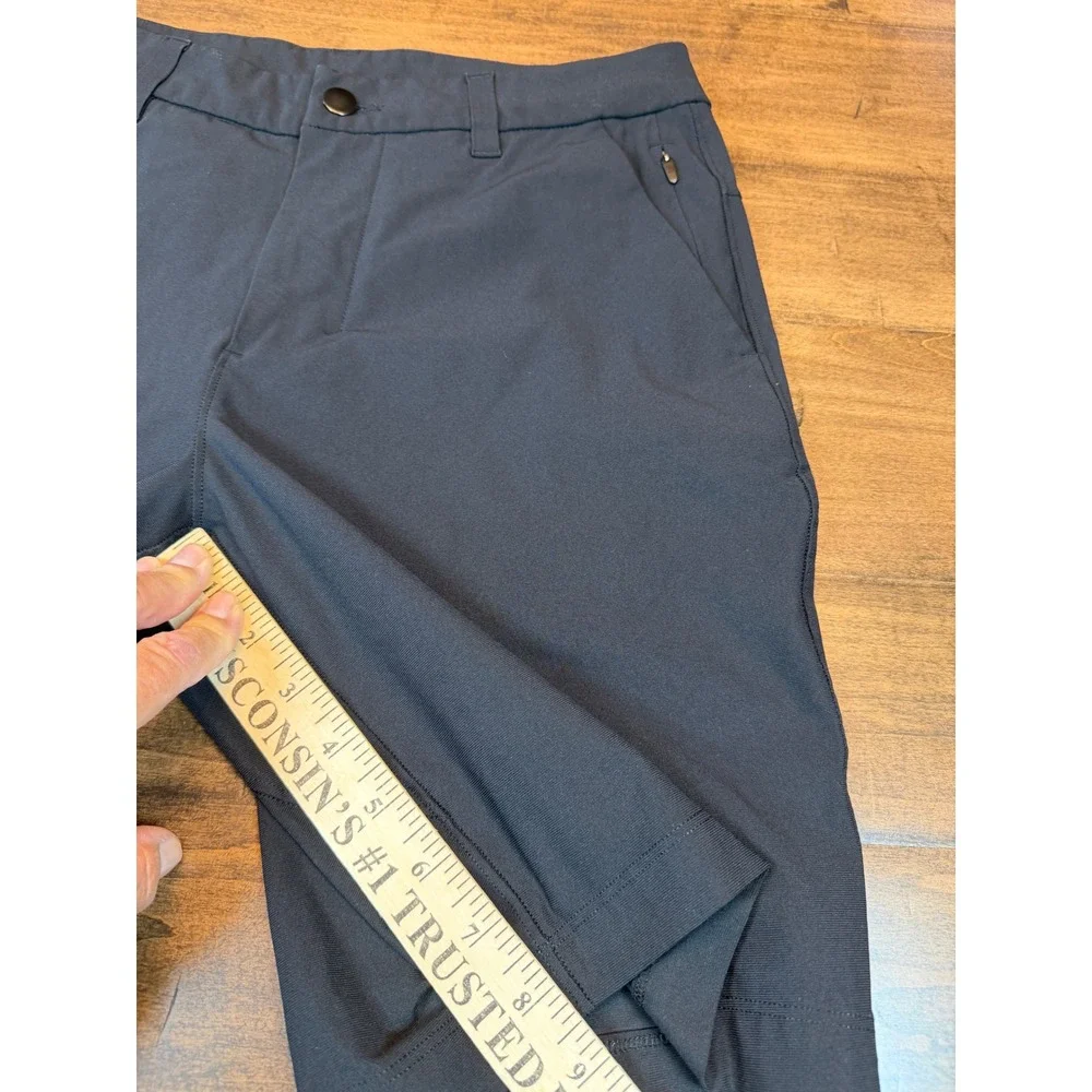 Lululemon Commission Shorts Mens 31 Black Tech Chino Golf Casual 9 Inch Inseam